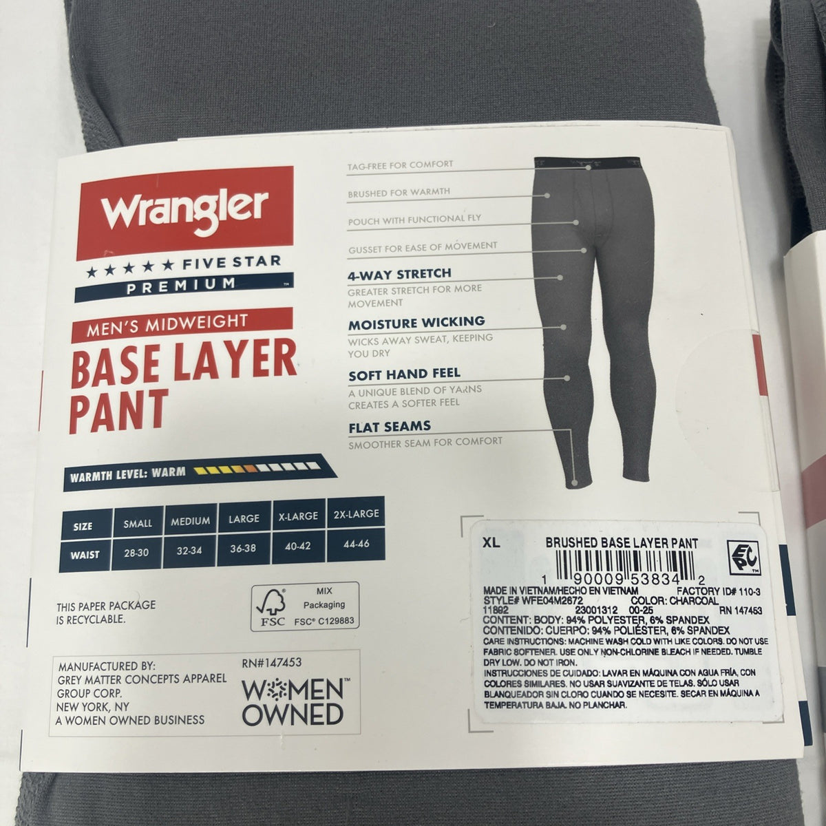 Men's Midweight Base Layer Pants 2XL Thermal Compression Ski Outdoor
