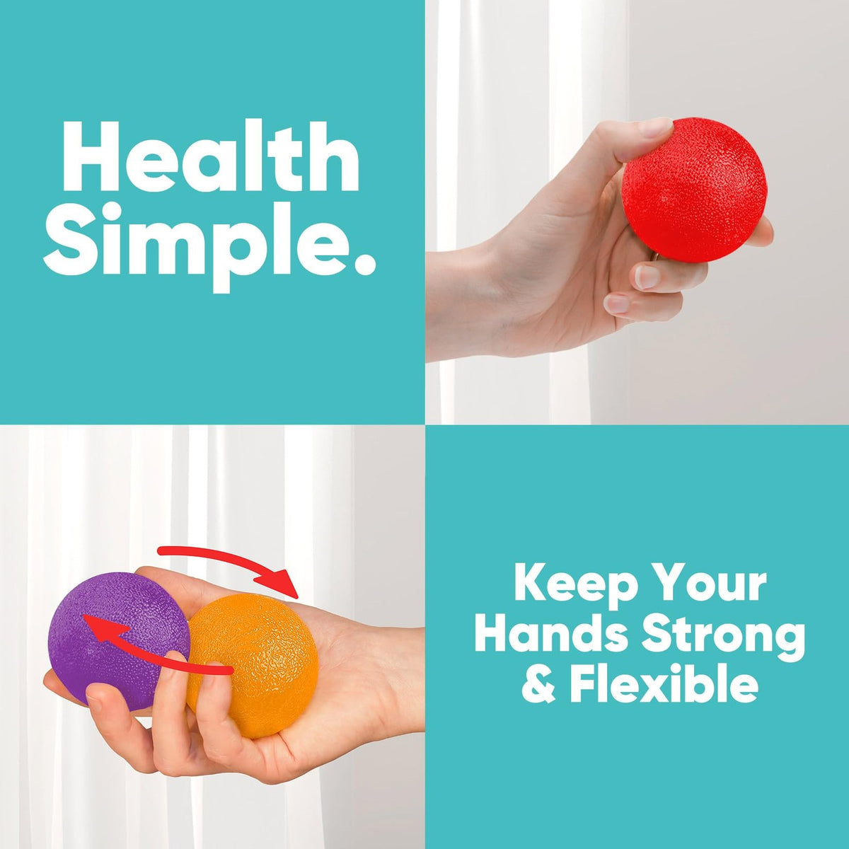 Stress Balls for Adults 6 Pack Large Hand Exercise Balls, 6 Colors