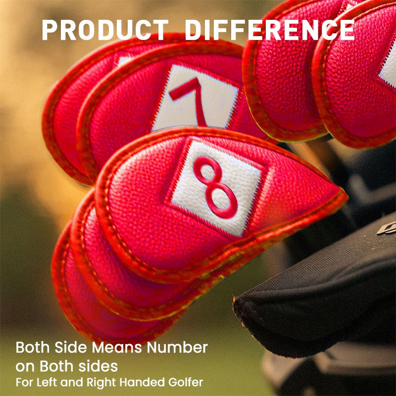 Golf Head Covers Set - 12 Pieces with Embroidered Labels for Irons and Wedges