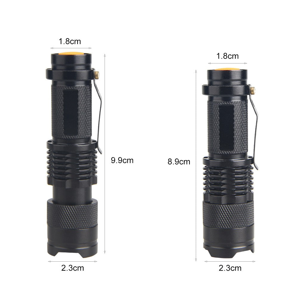 Red LED Flashlight with Zoom, Waterproof, Portable Camping Light, 2/4 Pack