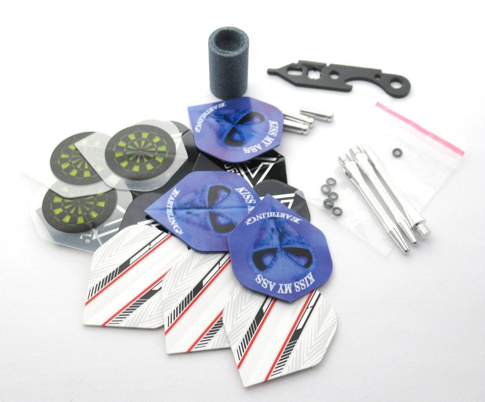 Darts 30g 95% Tungsten, Steel Barrel with Upgrade Kit | Aluminum Shafts, 100 Micron Flights