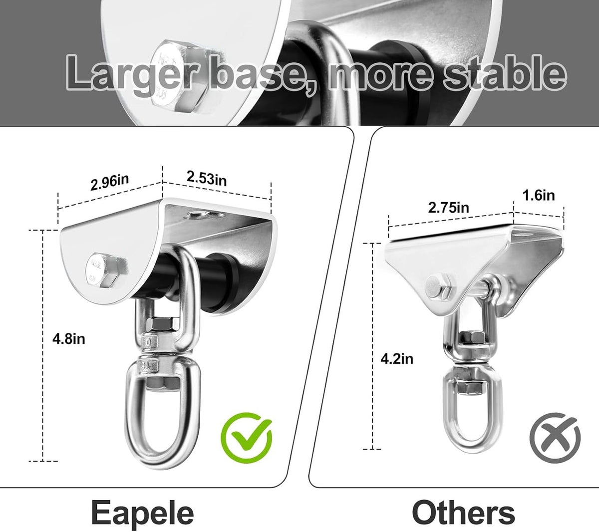 Heavy Bag Hanger Mount for Ceiling and Wood Beams - 360 Degree Swivel Support