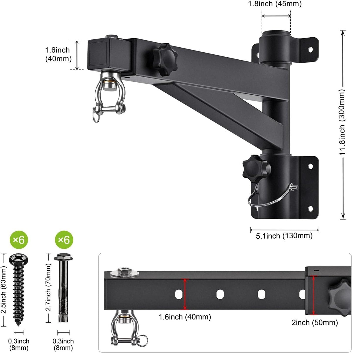 Heavy Duty Wall Mount Punching Bag Bracket with Adjustable & Rotatable Design for Home Gym