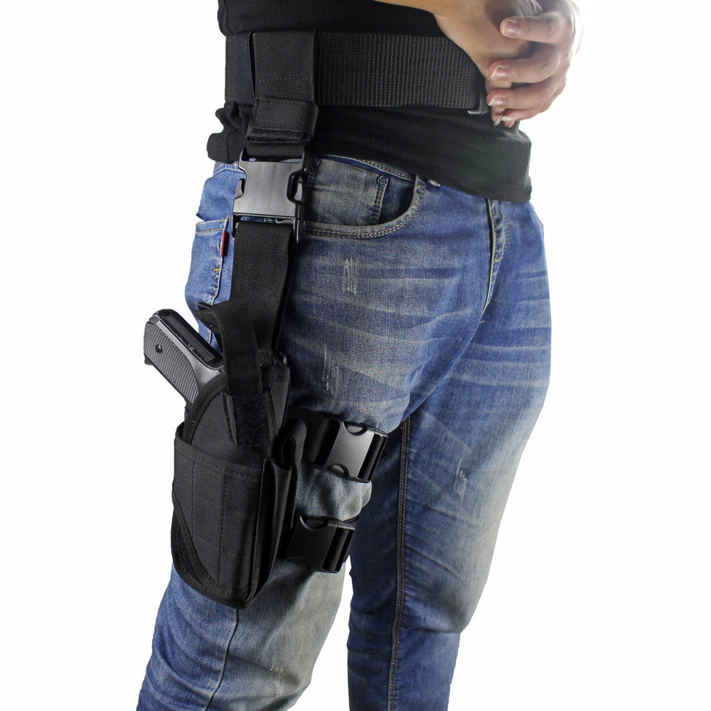 Tactical Drop Leg Holster for Pistol Adjustable Thigh Gun Holster Black