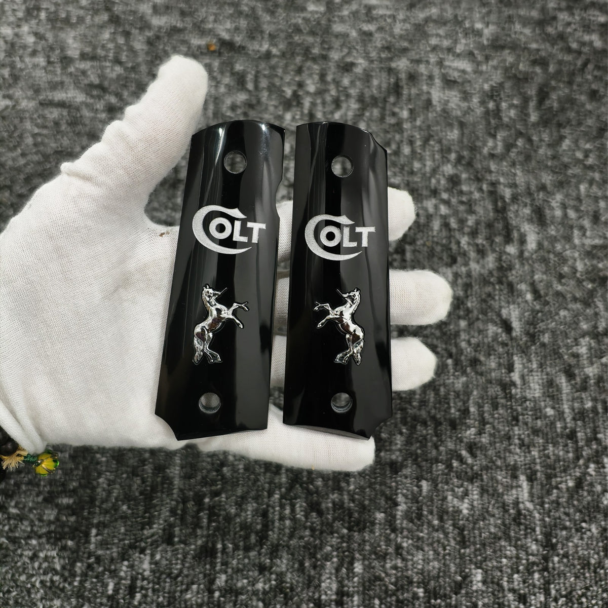 1911 Gun Grips Full Size Colt & Clones White Mother of Pearl with Screws