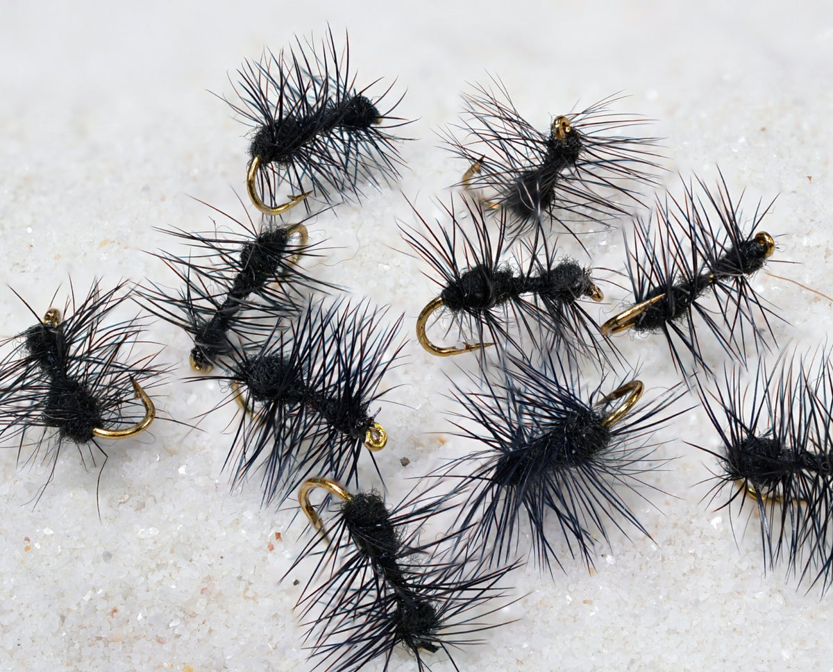 Black Ant Fishing Flies - Dozen Trout Fly Tackle #16 Hook