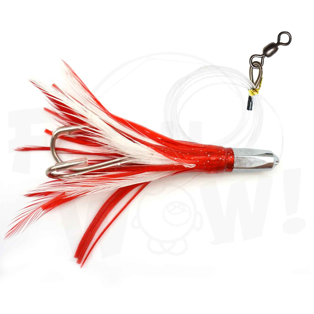 10PCS 4.5-Inch Saltwater Trolling Fish Rigged Bullet Head Feather Lures