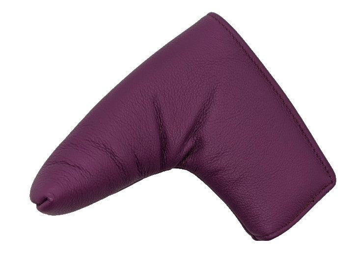 Magenta Leather Golf Blade Putter Headcover - Handcrafted USA