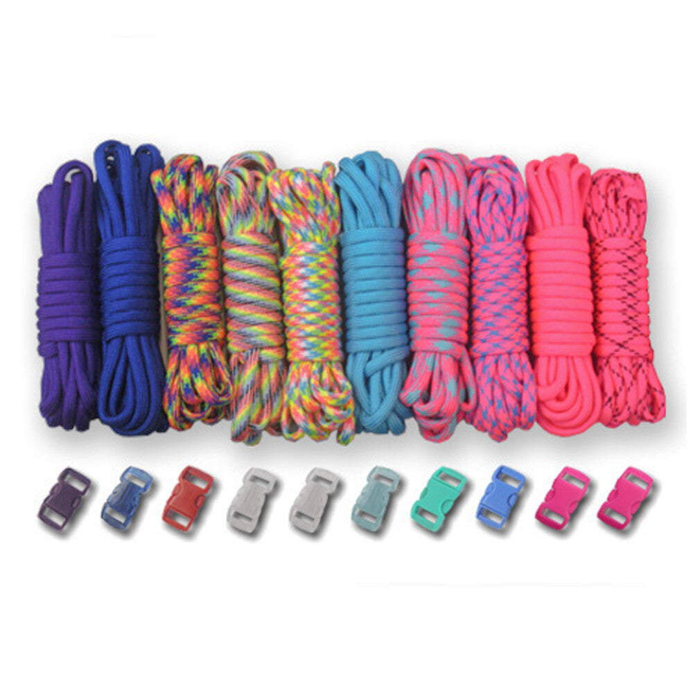 Paracord DIY Bracelet Kit with Buckles - 100 FT Paracord Crafting Set