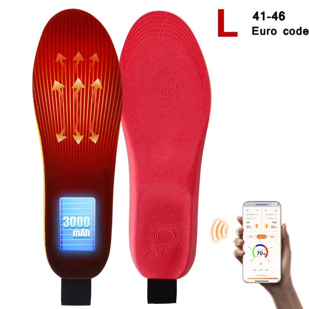 Rechargeable Heated Insoles with APP Control, 3 Heating Levels, 16H Warmth