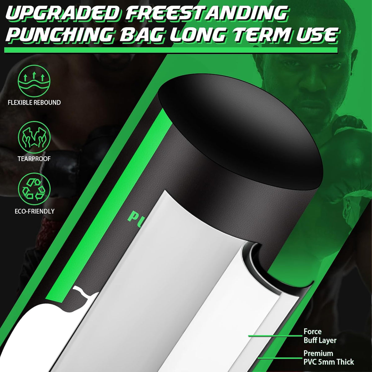 Standing Heavy Punching Bag with Gloves for Adults Teens Home Gym