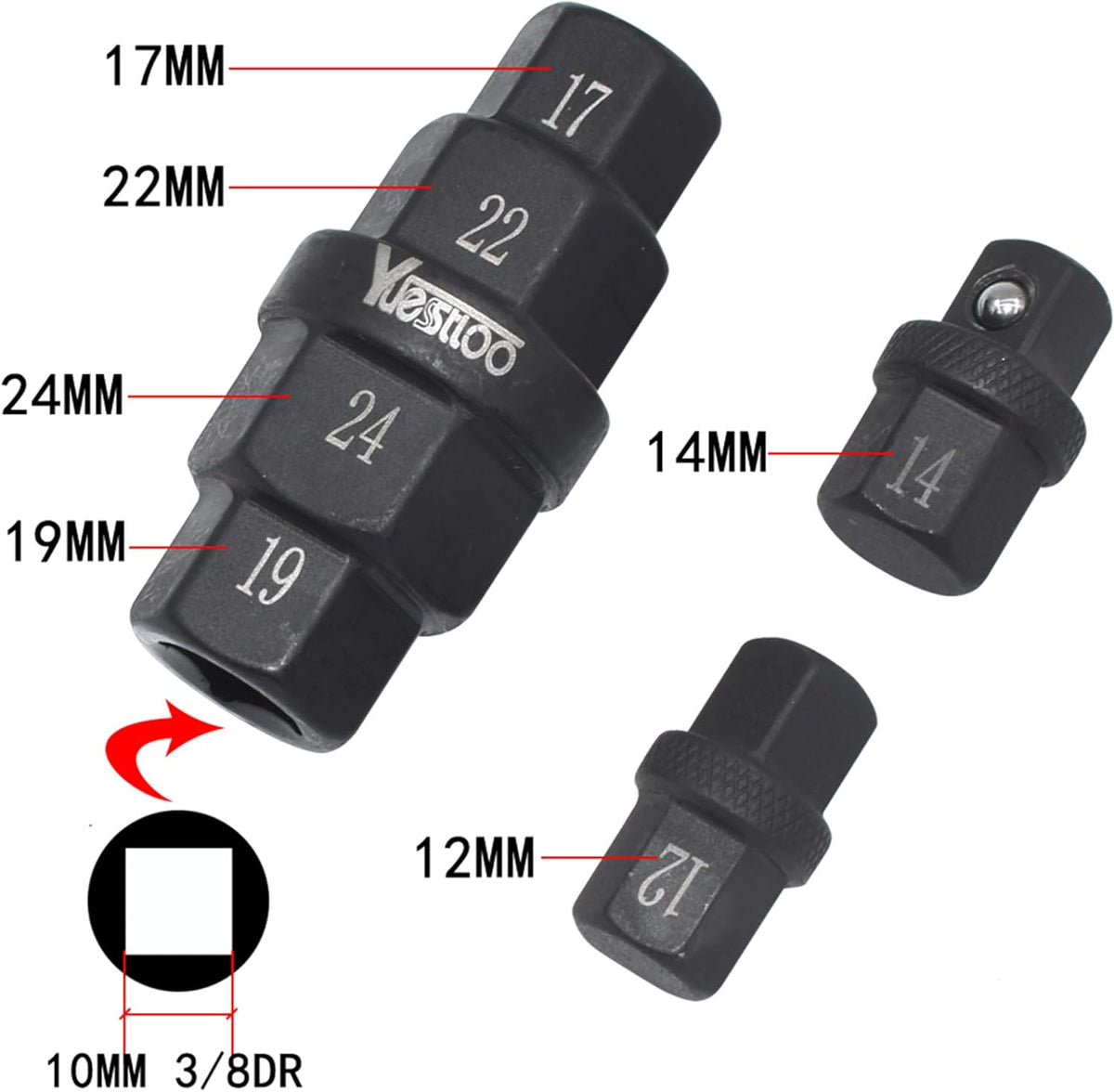 Motorcycle Front Axle Hex Tool 6 Sizes for Easy Wheel Removal & Installation