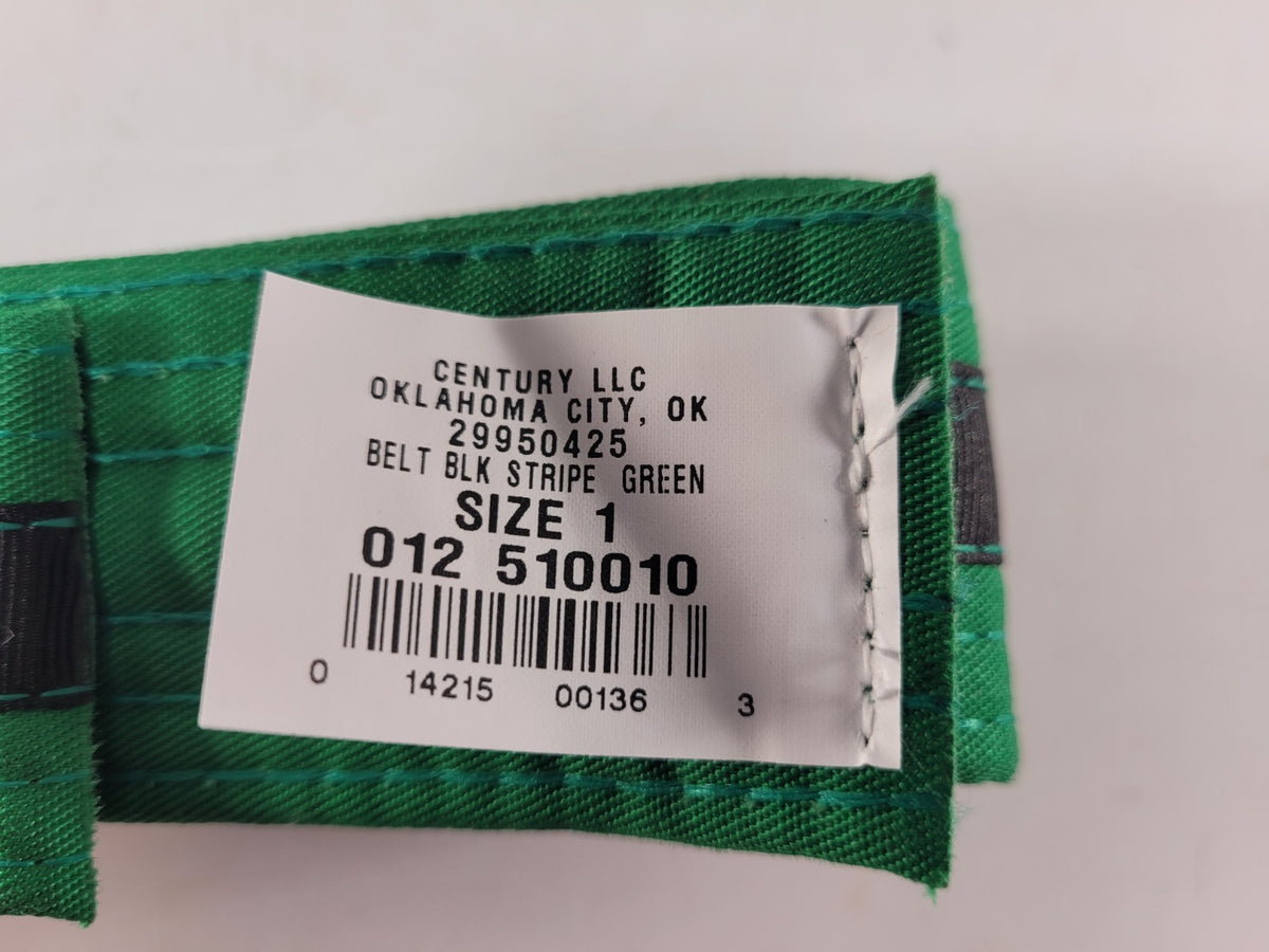 Martial Arts Belt Wide Double Wrap Solid Green with Black Stripe Sz1