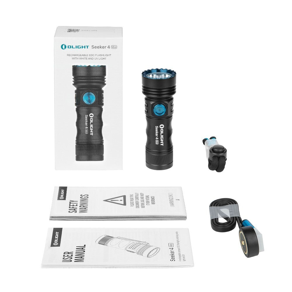 LED Flashlight with UV and White Light, 1200 Lumens, Compact Waterproof