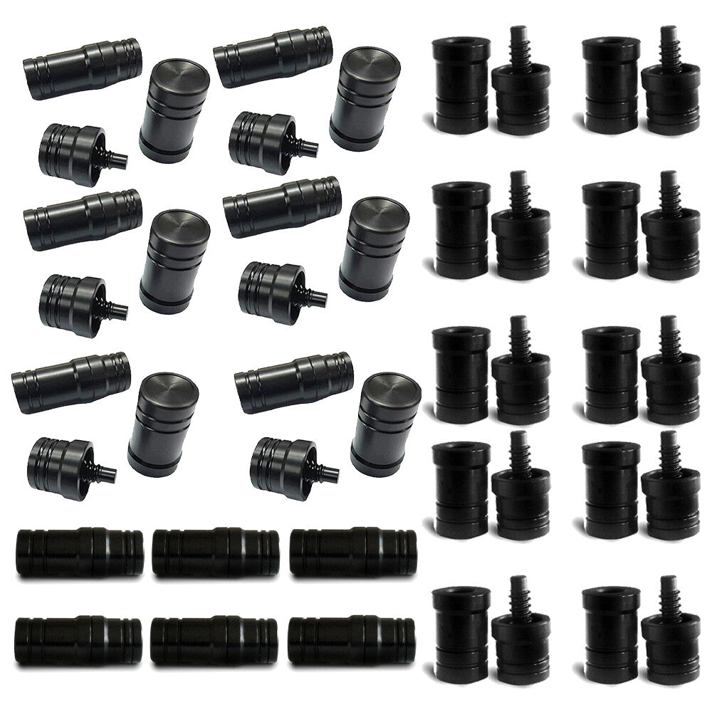 Joint Protectors for Billiard Cues – 3/8 x 10, 5/16 x 14, 5/16 x 18 Sets (Black)