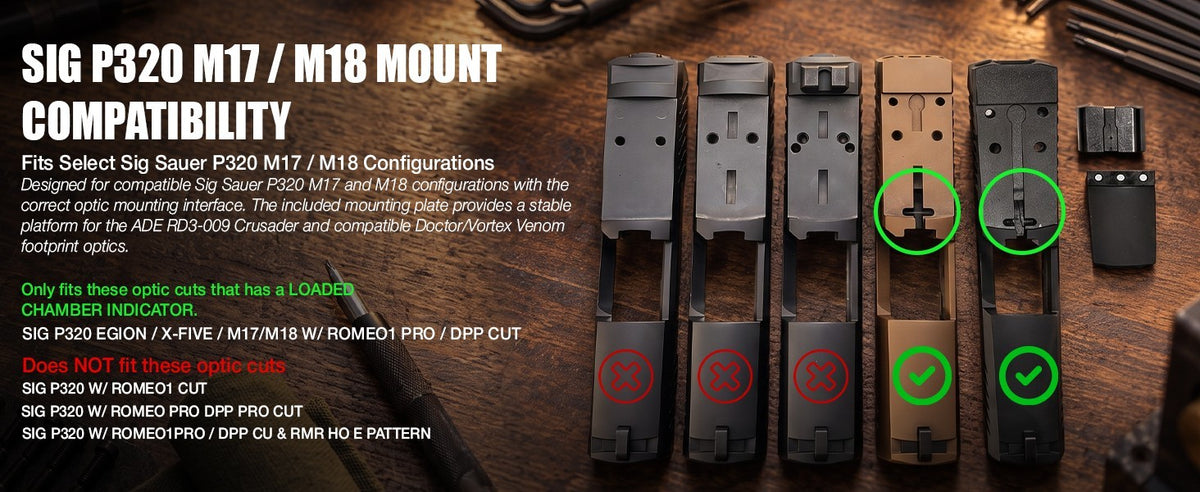 Mount Plate for Sig Sauer P320 M17 M18 X5 Legion - ADE PRO Zantitium