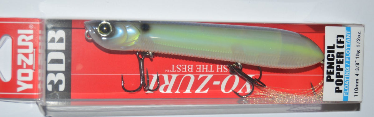 Yo-Zuri 3D Prism Pencil Popper Lure 4 3/8 Inch 1/2oz Ghost Sexy Shad