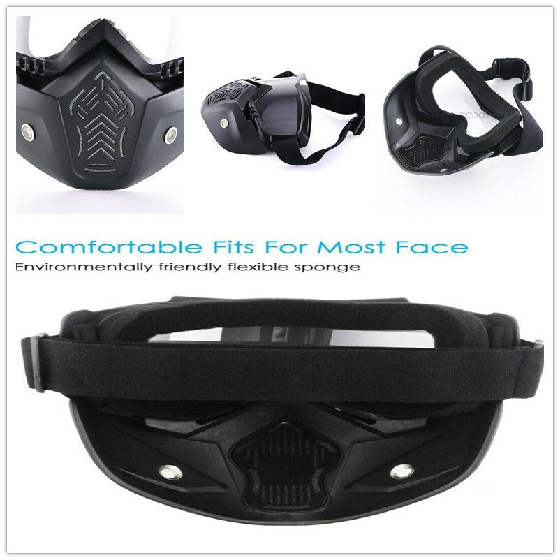 Protective Safety Goggles with Detachable Face Mask Anti-Scratch Work Glasses