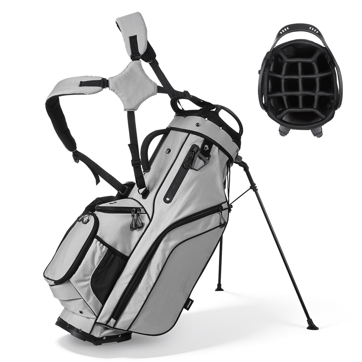 14-Way Golf Cart Bag with Dual Shoulder Straps & Rain Hood – Men & Women