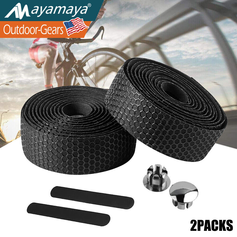 2PCS Bicycle Handlebar Tape Non-Slip Road Cycling Grip Wrap Outdoor Sport