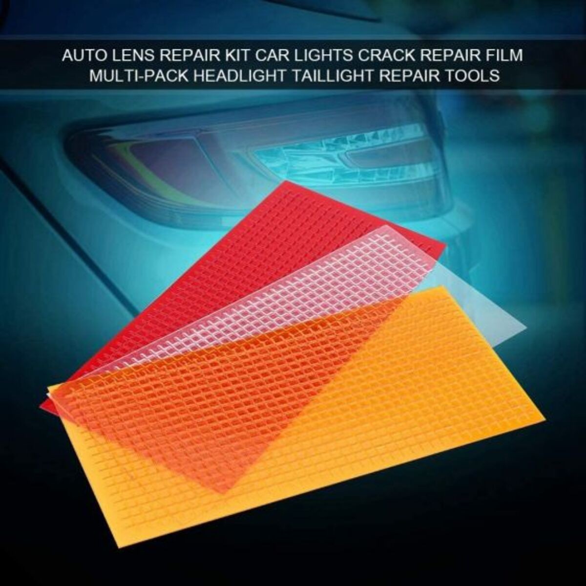 Car Light Crack Repair Film Set - 3 Red LED Light Films for Car Lights