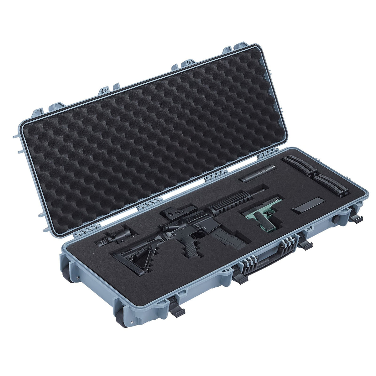 42-Inch Waterproof Hard Rifle Case - Dustproof Gun Storage with Lockable Handles