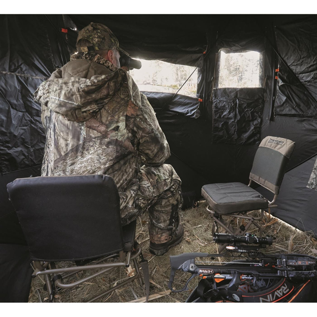 Swivel Hunting Chair - Silent 360 Degree Support for Outdoors, Brown