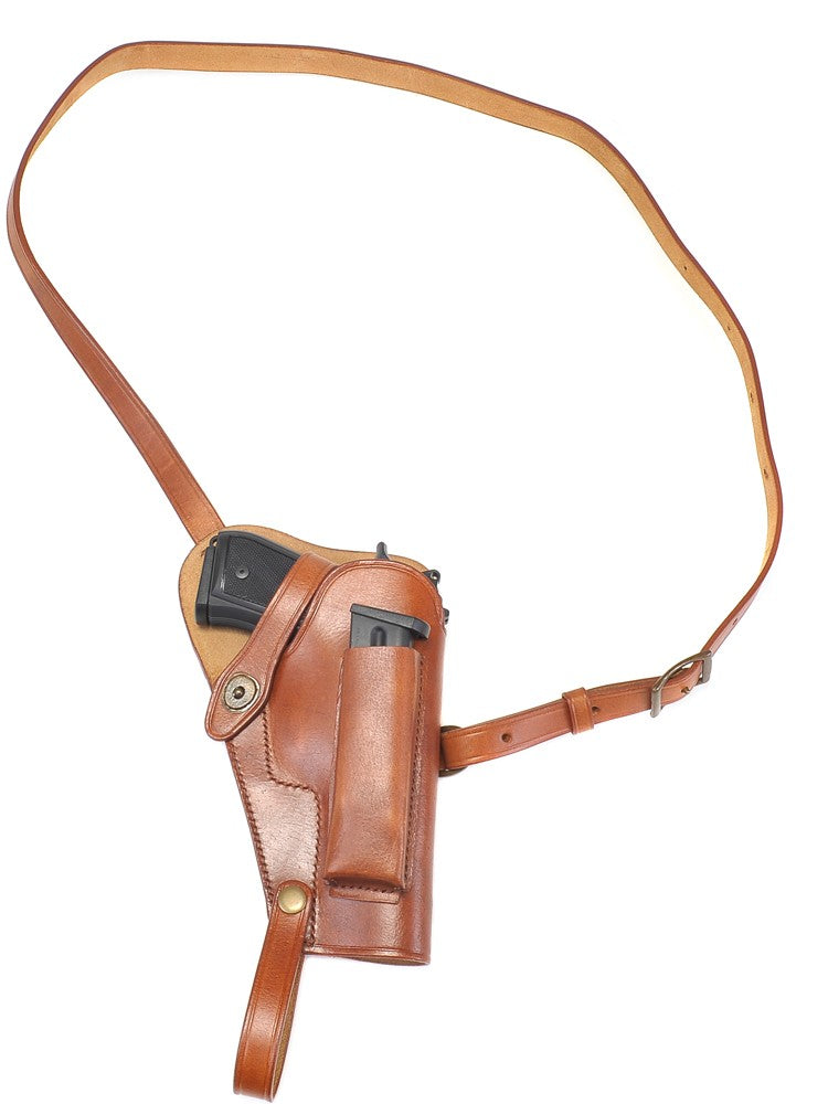 Leather Shoulder Holster Fits Beretta 92FS Taurus PT92 with Magazine Pouch