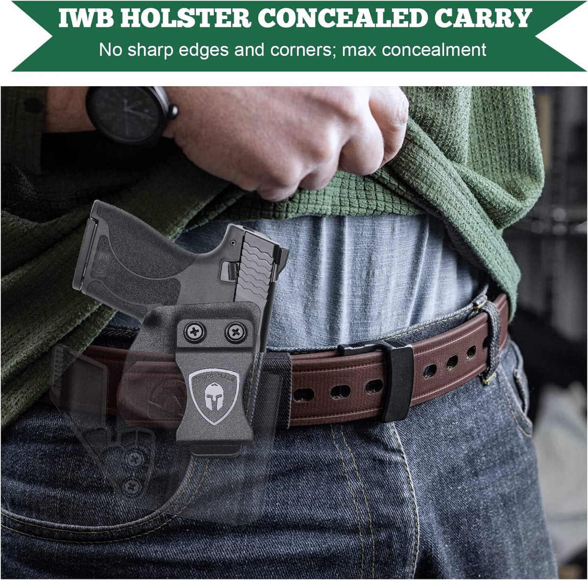 WARRIORLAND IWB Kydex Holster for S&W M&P Shield 9mm/.40 3.1" - Concealed Carry