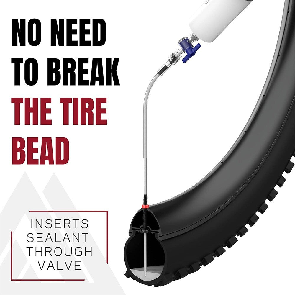 Tubeless Tire Sealant Injector Kit with Valve Core Remover - Cycling Accessory