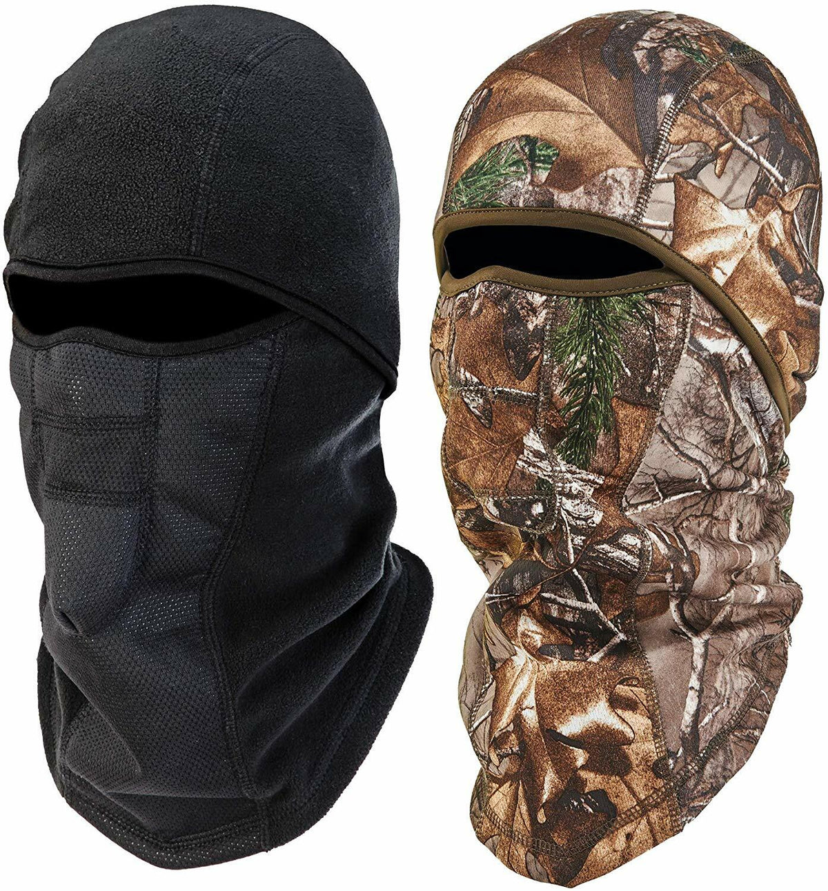 Thermal Fleece Ski Mask Balaclava - Full Face Cold Weather Mask, Black & Camo