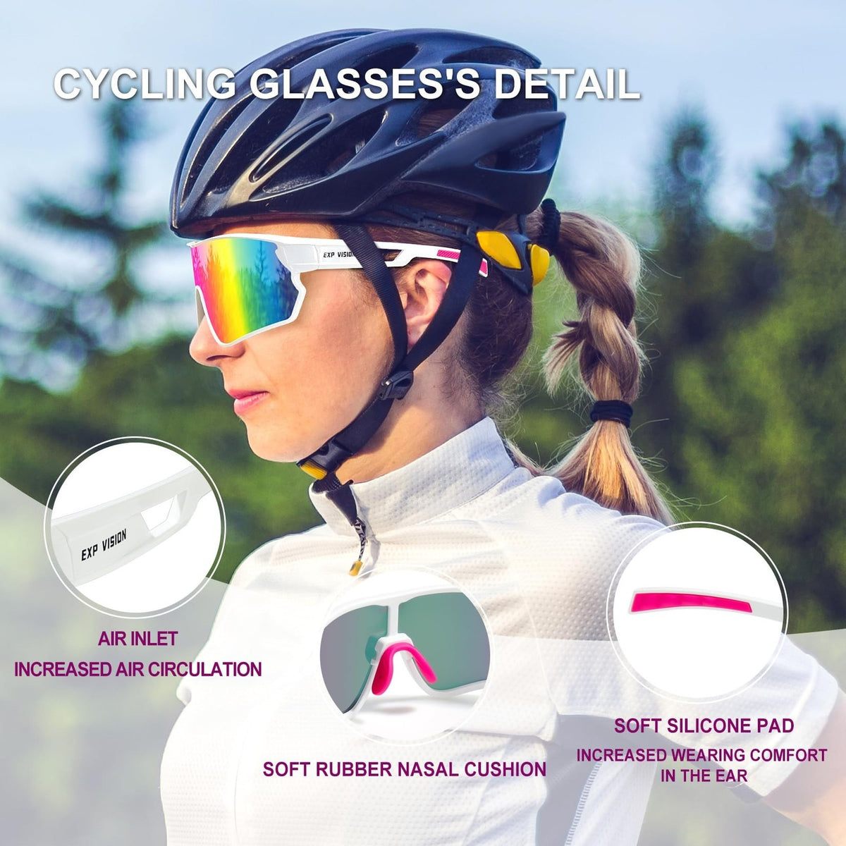 Polarized Cycling Goggles UV400 Sports Sunglasses for Running & Biking
