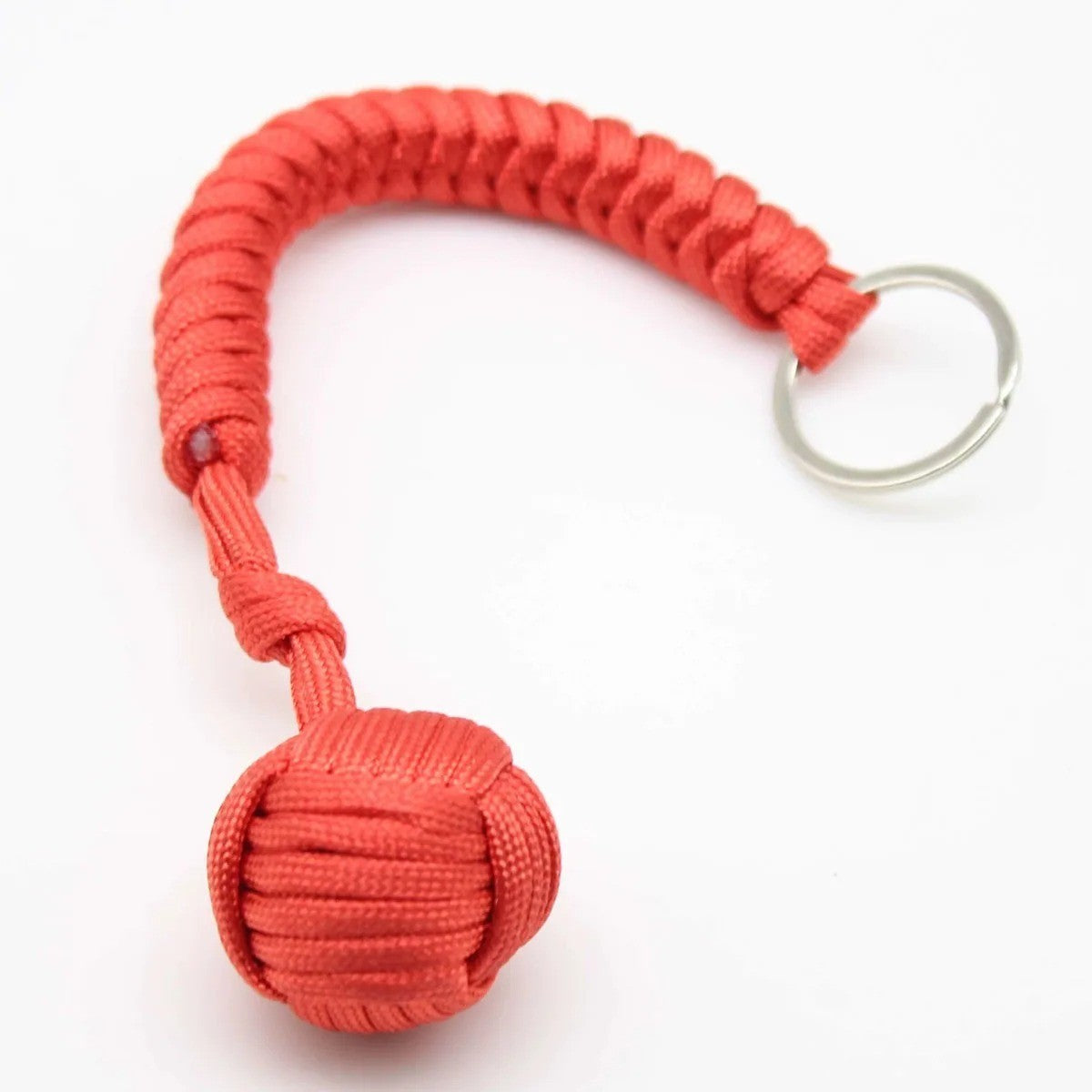 Paracord Monkey Fist Keychain Outdoor Survival Accessory with Steel Ball