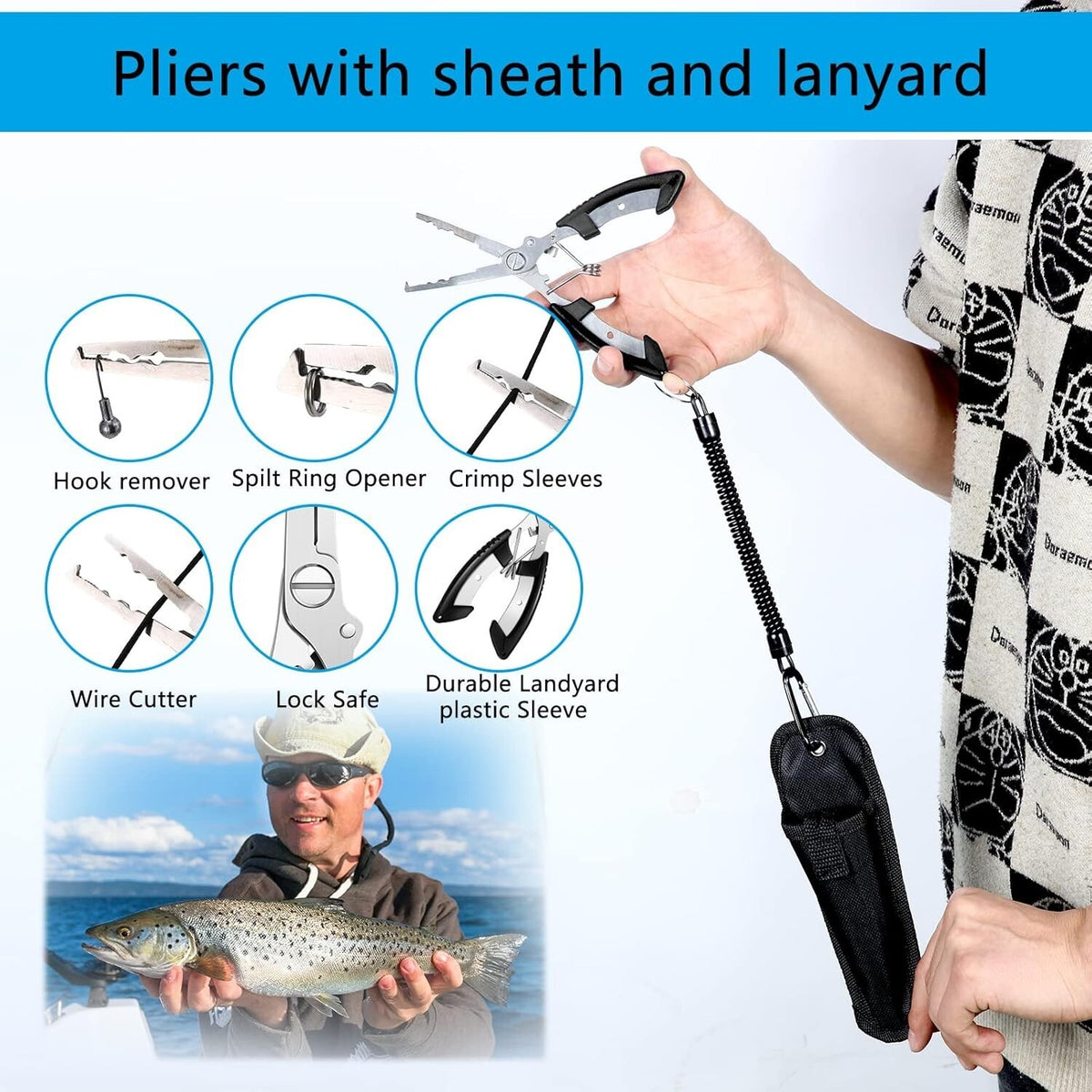 Fish Hook Remover Tools Kit with Fish Gripper and Digital Scale for Fishing