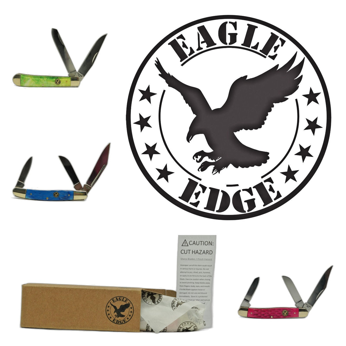 Eagle Edge Pocket Knife - Multi-Style Folding Knife with Multiple Blade Options