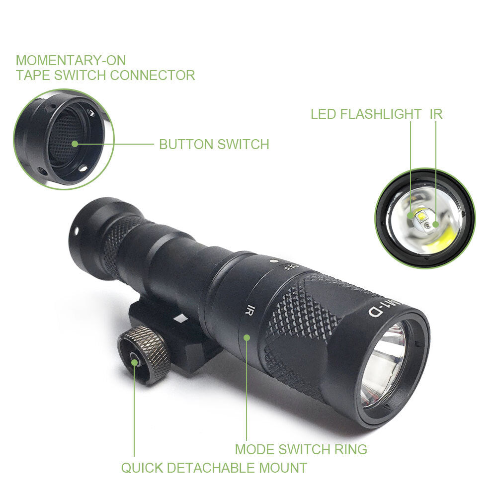 Tactical Helmet Light with IR Flashlight Mount for M300V – Aluminum, S/S MA-X Bracket
