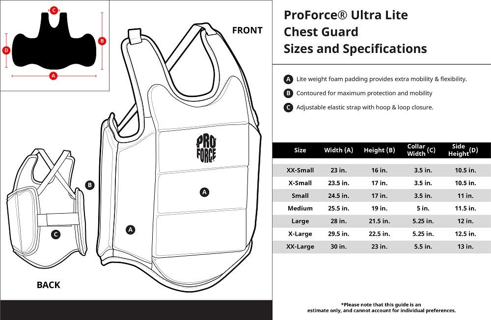 Lightweight Chest Guard Body Protector for Karate and Martial Arts - White