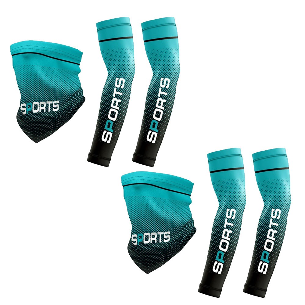 Breathable UV Sun Protection Cooling Arm Sleeves & Face Mask Set