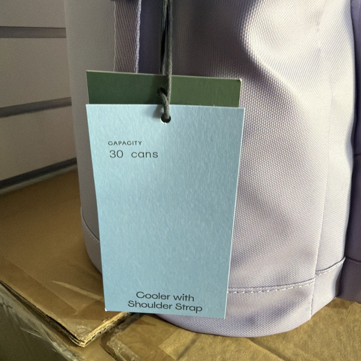 Portable Soft-Sided Cooler Bag with Lavender Fabric and Front Pocket