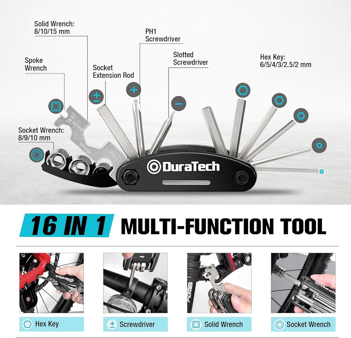 Complete Bike Repair Tool Kit with Storage Box - 41 Pieces Bicycle Maintenance Set