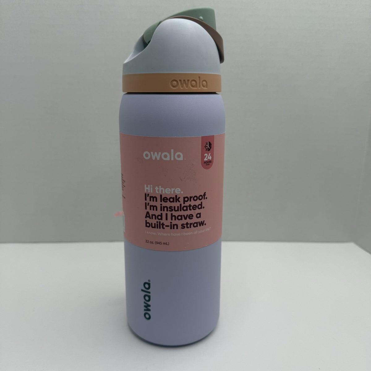 Insulated Water Bottle 32oz Leakproof Straw Hydration Flask - Cold 24HR