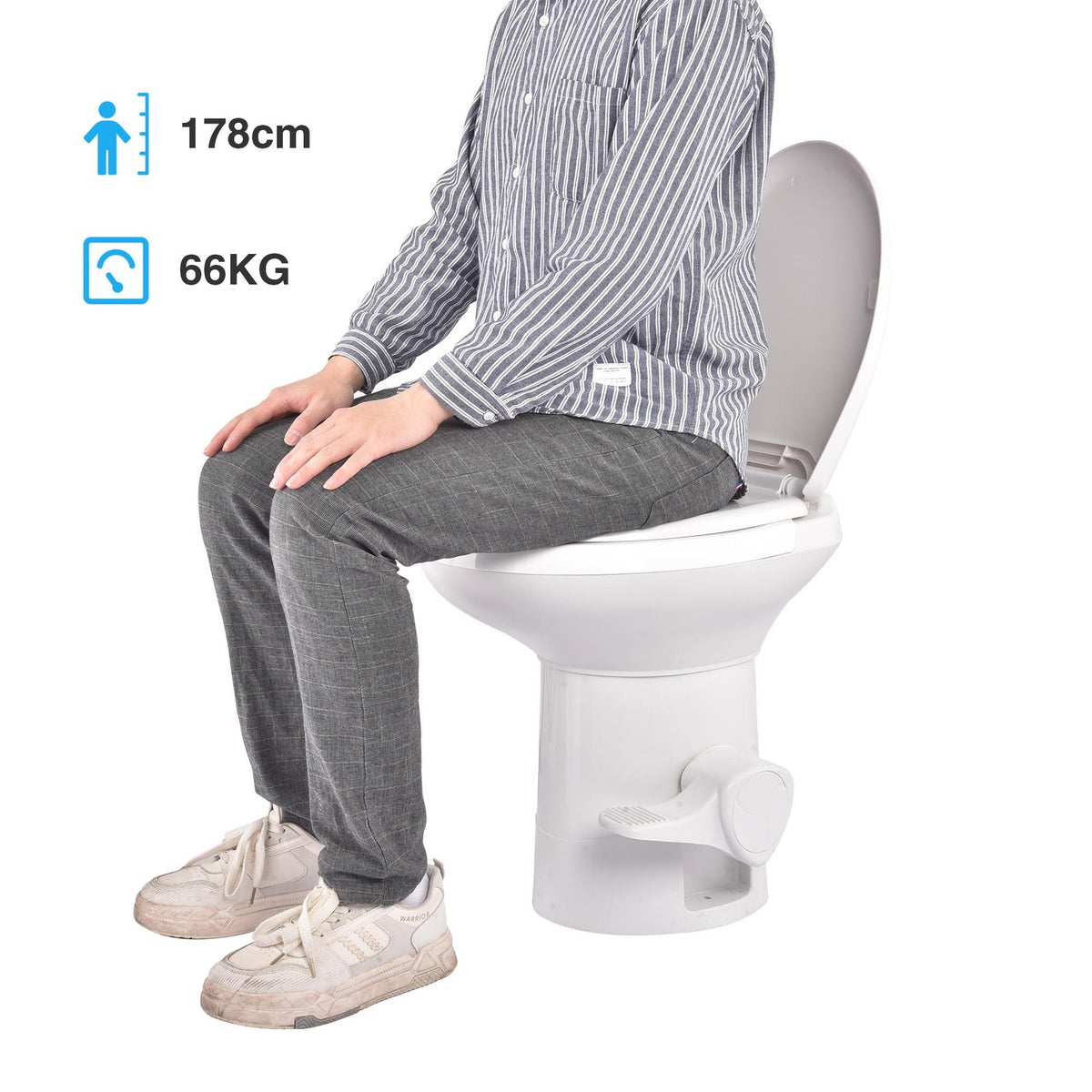20-Inch Gravity Flush RV Camper Toilet with Foot Pedal & Household Comfort