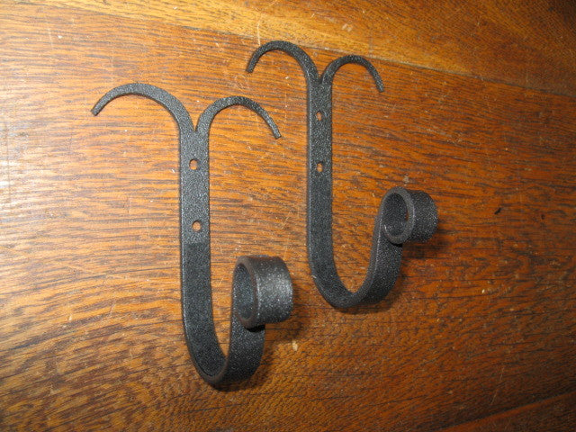 Blacksmith Hand Forged Wall Mount Gun Rack Hooks for Rifle Shotgun Storage