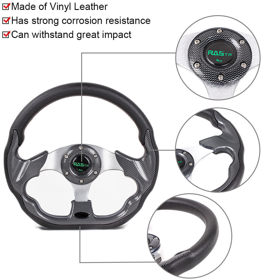 13-Inch Golf Cart Steering Wheel & Hub Adapter for EZGO Yamaha Club Car