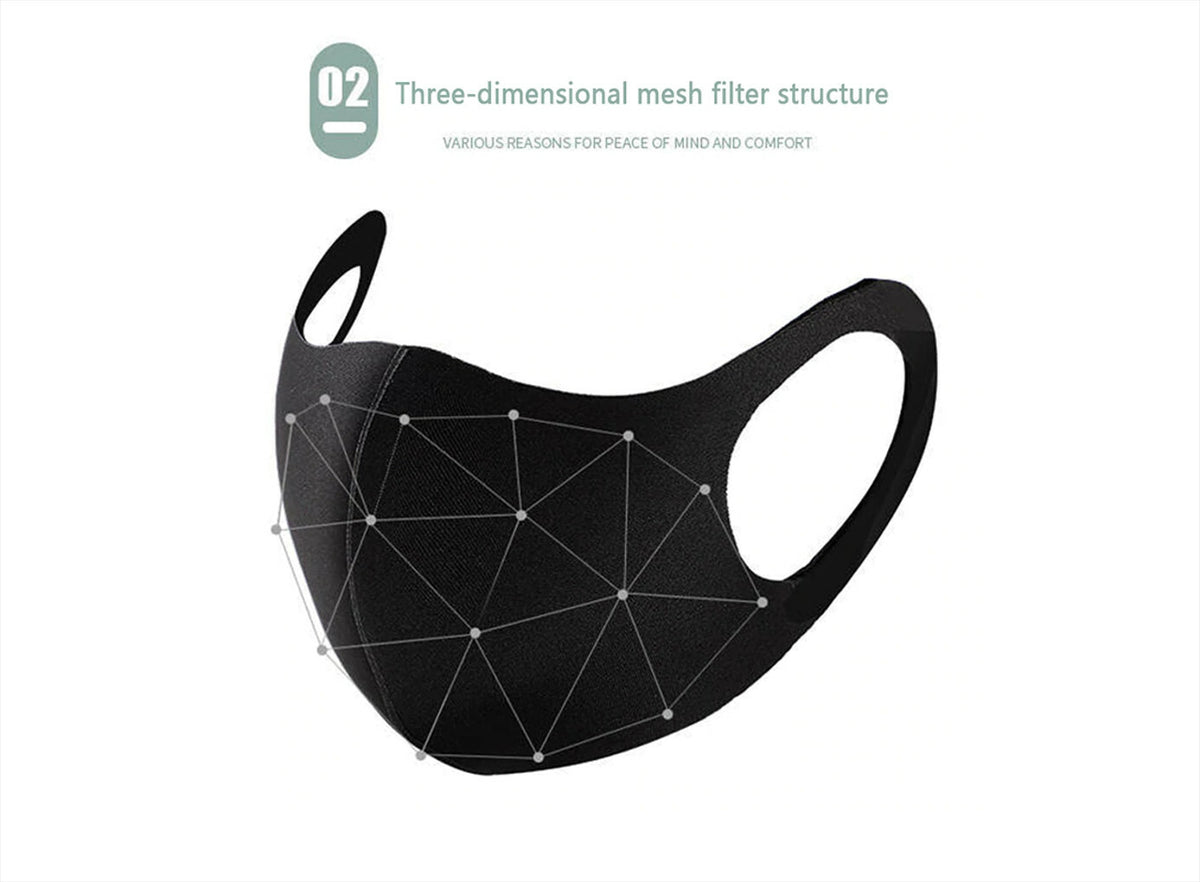 Reusable Washable Face Mask Pack of 3 - Soft Polyester Blend for Comfort & Safety
