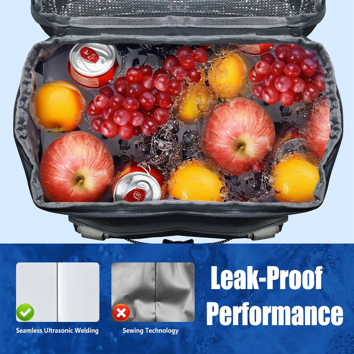 Insulated Cooler Backpack 25L Leakproof for Camping Beach Fishing