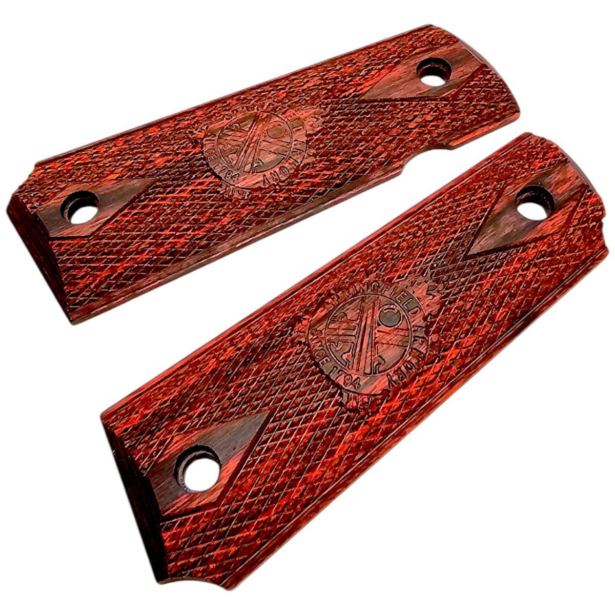 Springfield 1911 Full-Size Pistol Grips Red Laminated Wood Replacement