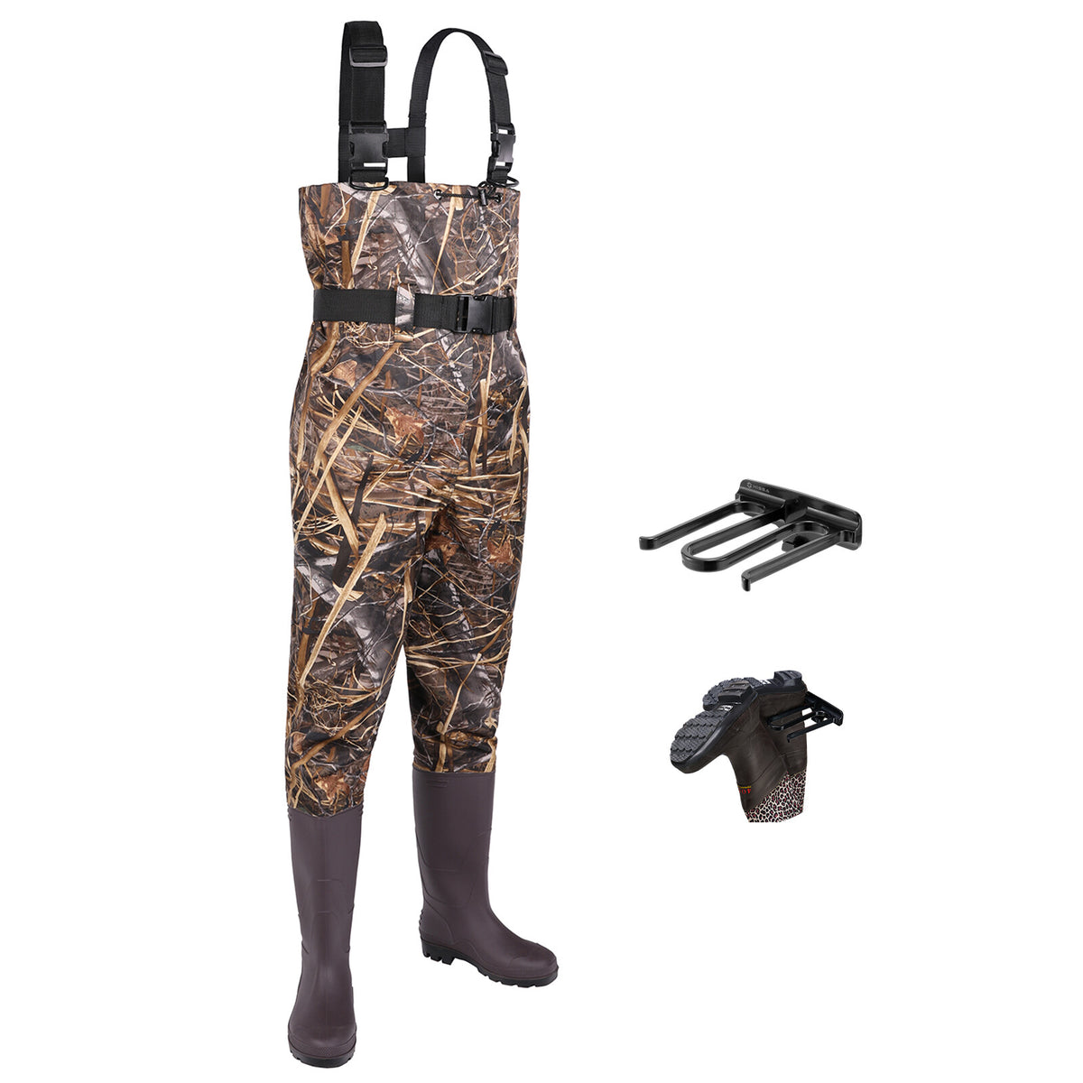 Unisex Waterproof Fishing Chest Waders with Cleated Bootfoot for Hunting & Outdoor Use