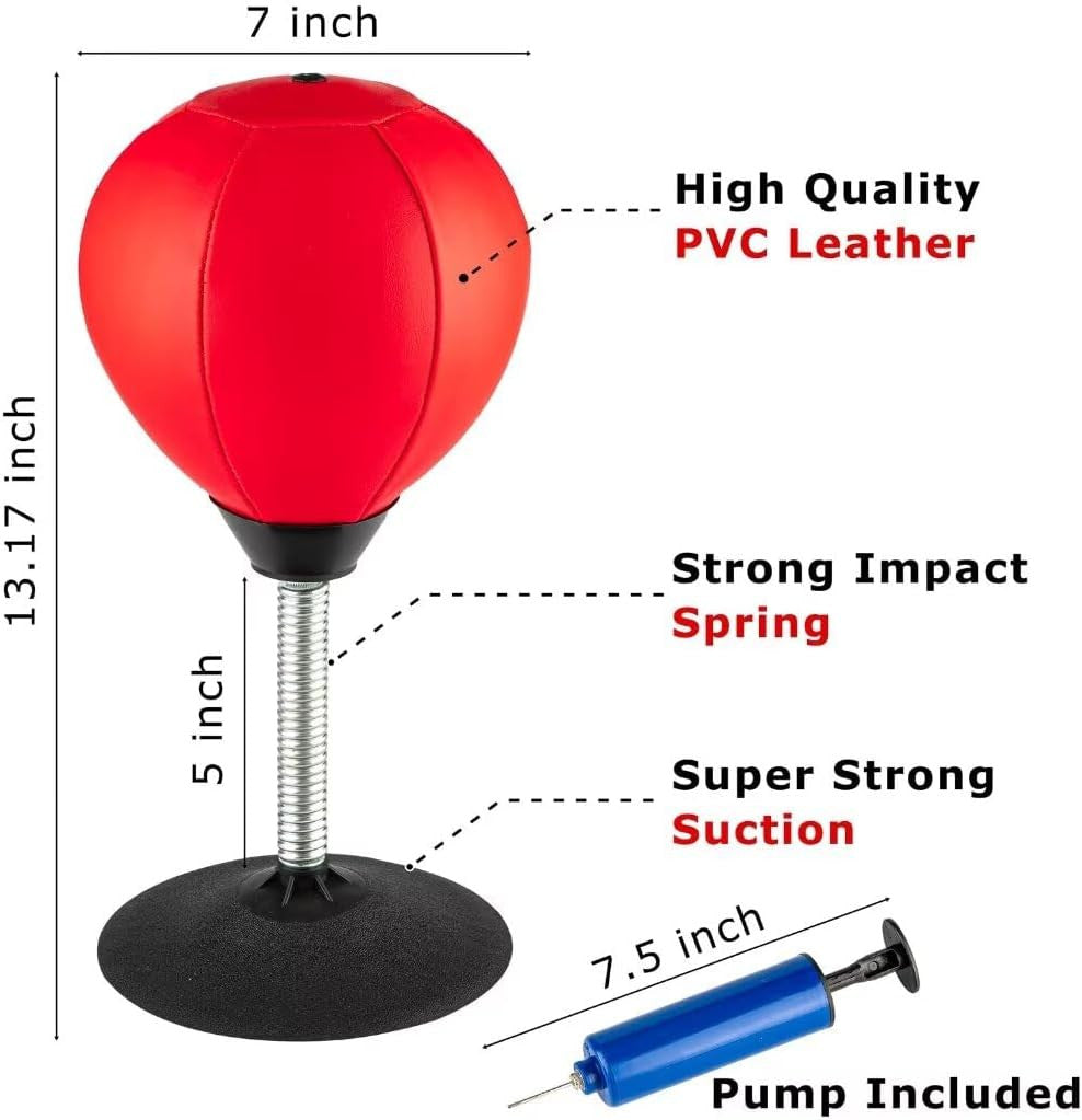 Stress Buster Desktop Punching Bag with Suction Cup - Office Stress Relief Toy
