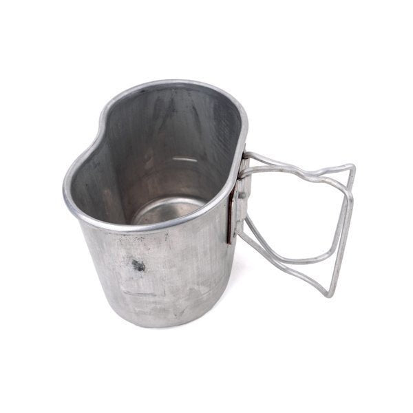 French Army Aluminum Folding Handle Mess Kit Canteen Cup for Camping & Military Use